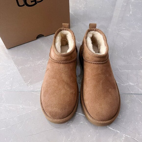 Women’s Ugg Classic Ultra Mini Boots Chestnut - Picture 2 of 6